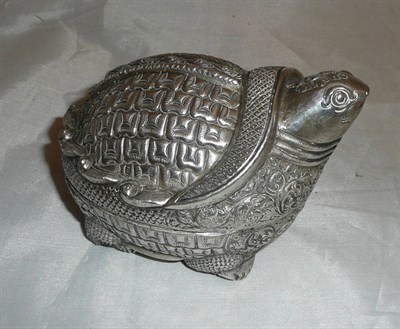 Lot 281 - An Asian white metal tortoise