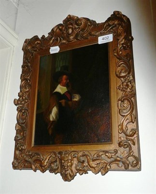 Lot 402 - Continental school, oil on board portrait of a cavalier