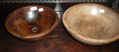 Lot 420 - Two treen dairy bowls