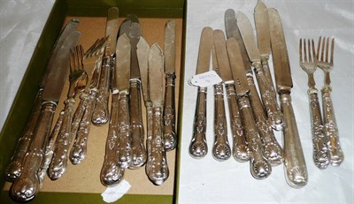 Lot 436 - Quantity of silver handled knives and forks