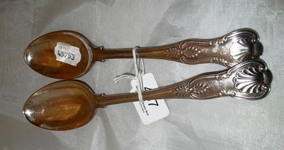 Lot 437 - Two silver king's pattern table spoons