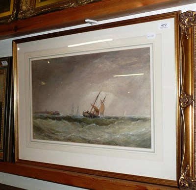 Lot 472 - Attributed to Charles Bentley, a watercolour seascape