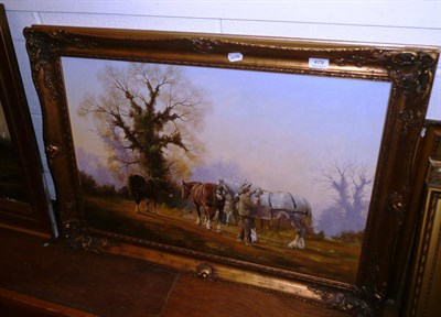 Lot 479 - Arthur Langley "Heavy Horses" oil