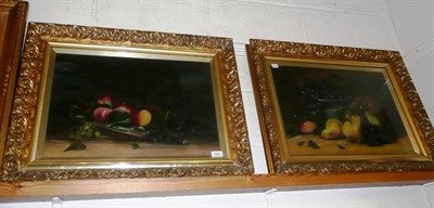 Lot 484 - A pair of oil on canvas still life studies