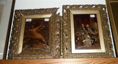 Lot 486 - Five crystoleum, in ornate gilt frames