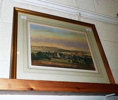 Lot 512 - Edward Stamp, watercolour, view of Everdon, Northamptonshire