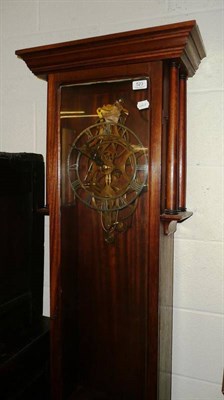 Lot 523 - A modern longcase clock with skeletonised movement