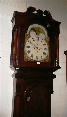 Lot 538 - An oversized Victorian mahogany cased eight day longcase clock, the painted enamel dial...