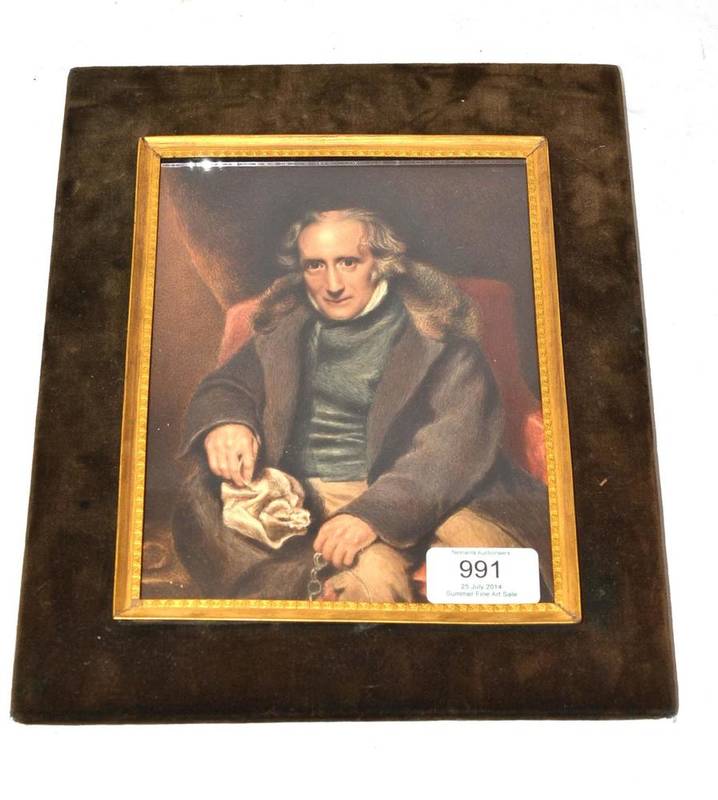 Lot 991 - Circle of James Northcote RA: Portrait Miniature of a Gentleman, wearing a fur coat sitting in...