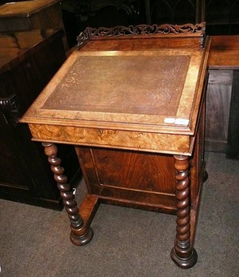 Lot 585 - 19th century walnut Davenport