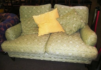 Lot 602 - A Victorian green upholstered two seat settee