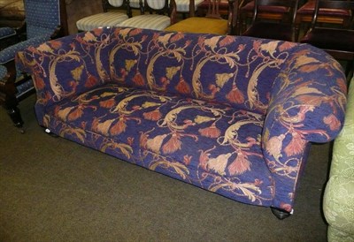 Lot 603 - A Victorian sofa with later blue upholstery