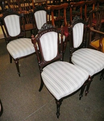 Lot 605 - A set of four 19th century simulated rosewood salon chairs