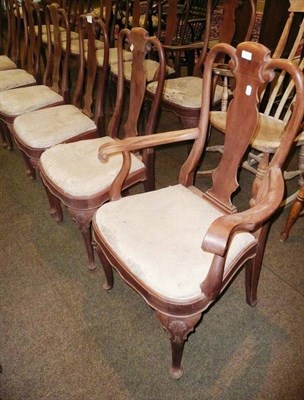 Lot 612 - A set of fourteen mahogany Queen Anne style dining chairs (12+2)