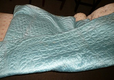 Lot 619 - Blue satin double quilt