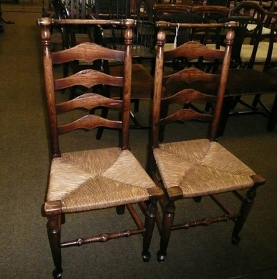 Lot 626 - Pair of Macclesfield rush seated chairs