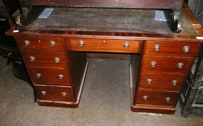 Lot 634 - A mahogany pedestal desk