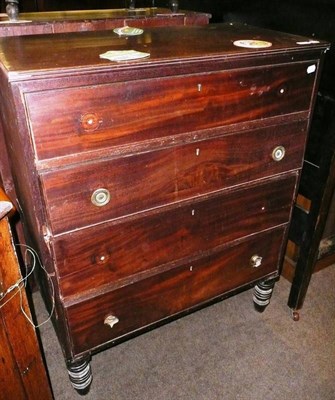 Lot 667 - A mahogany four height chest of drawers