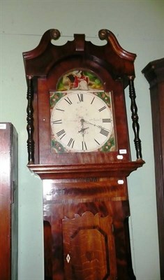 Lot 680 - Victorian mahogany longcase clock with rosewood cross-banding and painted dial, Ripon