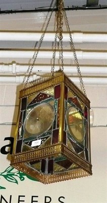 Lot 704 - A stained glass hall lantern