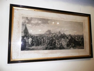 Lot 817 - The Derby Day, a large black and white engraving