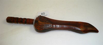 Lot 60 - A 19th century carved treen knitting sheath