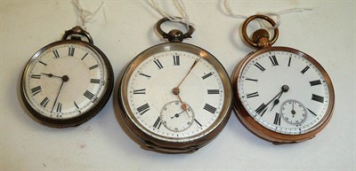 Lot 62 - 9ct gold cased pocket watch and two silver cased pocket watches