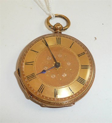 Lot 67 - A lady's fob watch, case stamped '18k'