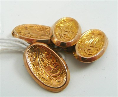 Lot 75 - A pair of 9ct gold cufflinks