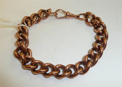 Lot 91 - A rose gold curb bracelet