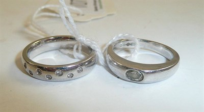 Lot 107 - Two platinum diamond set rings