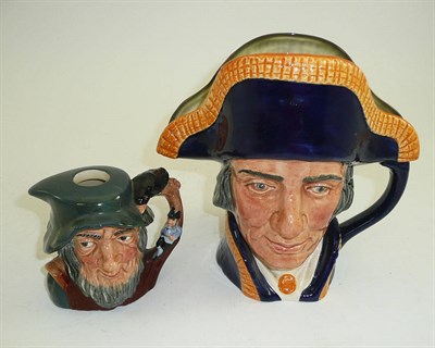 Lot 132 - A Royal Doulton large character jug 'Lord Nelson' and a liquor character jug 'Rip Van Winkle'