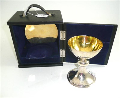 Lot 140 - A silver communion cup and wafer dish, by J.Wippell & Co, London 1956/1957