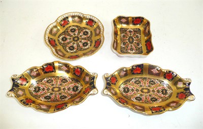 Lot 143 - Four Royal Crown Derby 1128 pin dishes