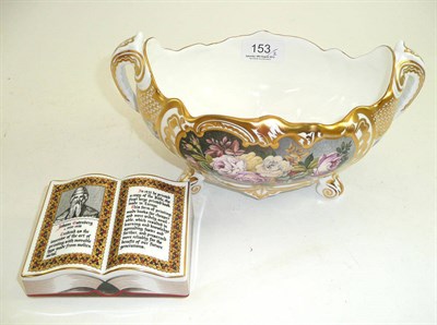 Lot 153 - Modern Spode twin-handled centrepiece (boxed) and a Spode Millennium paperweight (boxed) (2)