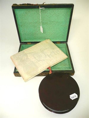 Lot 187 - A Victorian parchment indenture/patent with wax seal in a Japanned tin, in a green tooled...
