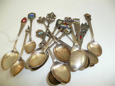 Lot 245 - Quantity of silver and plated souvenir spoons