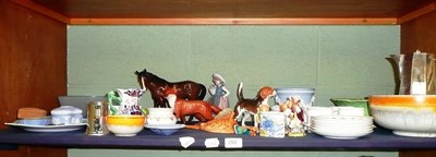 Lot 250 - A collection of decorative ceramics including Shelley, Doulton Bunnykins, Wedgwood, Beswick and...