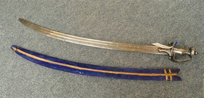 Lot 256 - An 18th century Indian Talwar, with 78cm single edged curved steel blade with two shallow...
