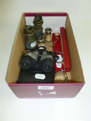 Lot 322 - Two pairs of binoculars and a pair of opera glasses, a gent's wristwatch and two lady's...