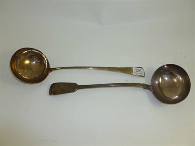 Lot 326 - Two George III silver ladles