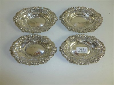 Lot 327 - Set of four silver pierced oval dishes