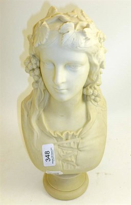 Lot 348 - A Copeland Parian bust 'Hop Queen'