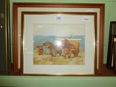 Lot 356 - Two watercolours by Dorothy Margaret and Elizabeth Mary Alderson; cut-out picture of three...