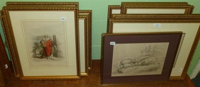 Lot 373 - Eleven framed amusing political and theatrical prints