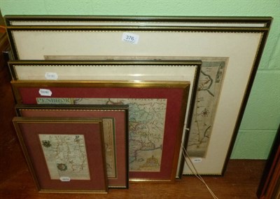 Lot 376 - Six various maps including Saxton-Kip West Morland