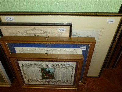 Lot 377 - Two framed maps and two framed calendars