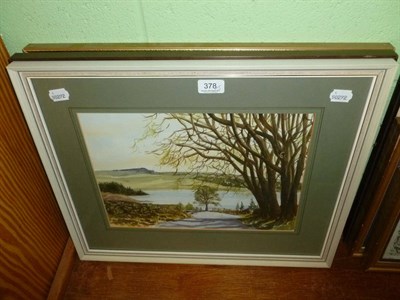 Lot 378 - Watercolour 'Early Morning' by John A King, another 'Ashford Bridge, Derbyshire' and a...