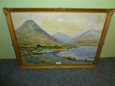 Lot 379 - Watercolour of lake and mountains by Albert Woods