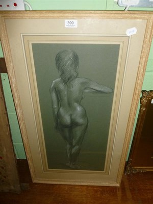 Lot 399 - Pastel and chalk of a nude 'Nude Study', Neville